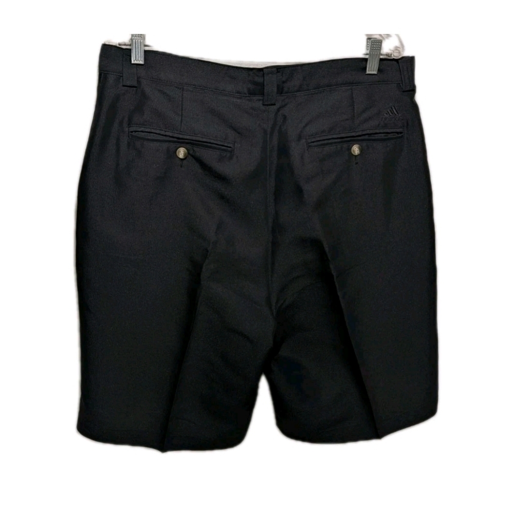 Adidas Black Pleated Seamed Dress Shorts 34 Preppy Office Wear 1111